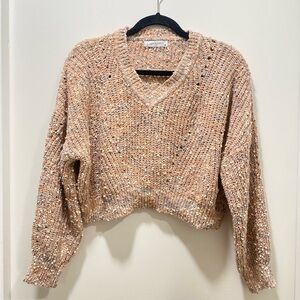 Jon & Anna Speckled Pink V-Neck Sweater